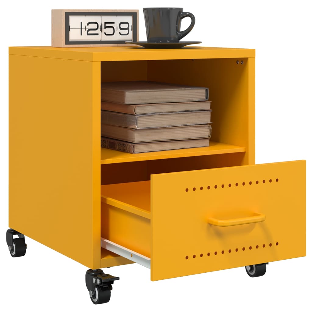 Mesa de cabeceira 36x39x43,5 cm aço amarelo mostarda