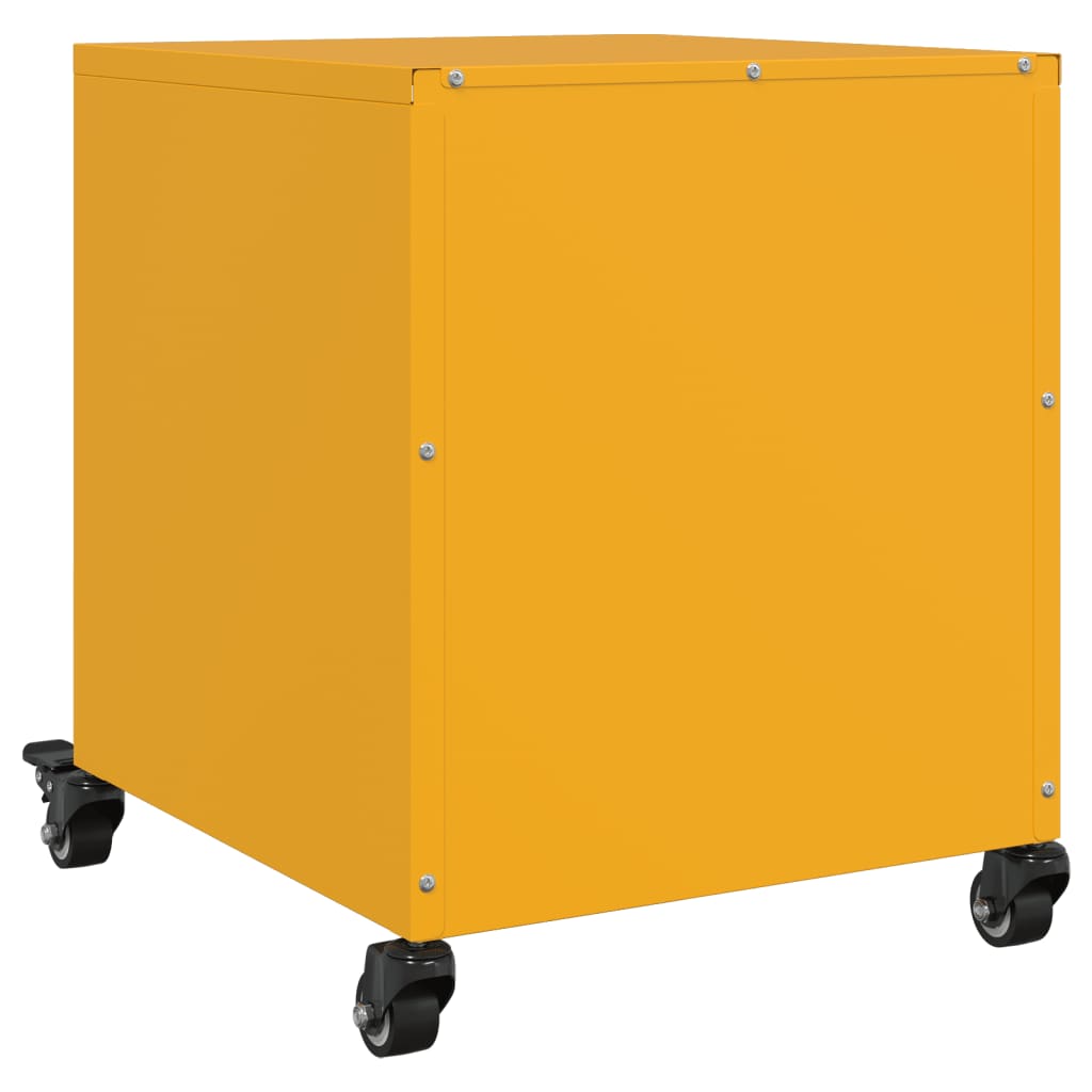 Mesa de cabeceira 36x39x43,5 cm aço amarelo mostarda