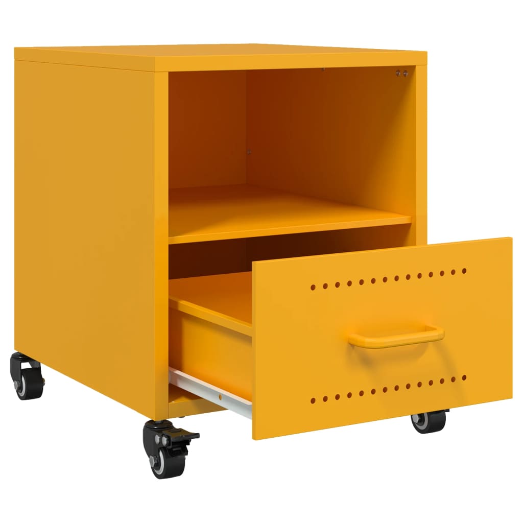 Mesa de cabeceira 36x39x43,5 cm aço amarelo mostarda