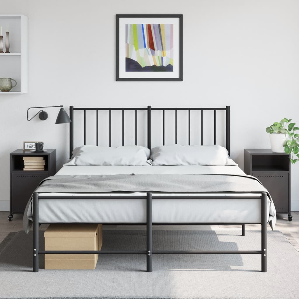 Mesas de cabeceira 2 pcs 36x39x59 cm aço preto