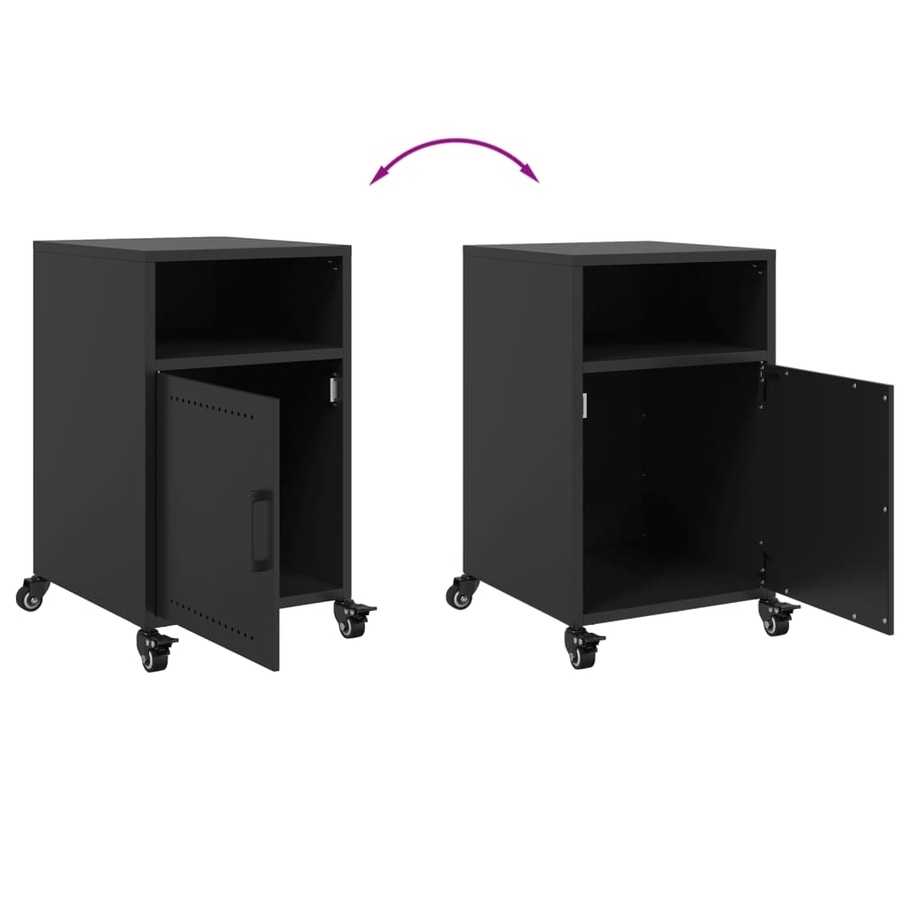 Mesas de cabeceira 2 pcs 36x39x59 cm aço preto