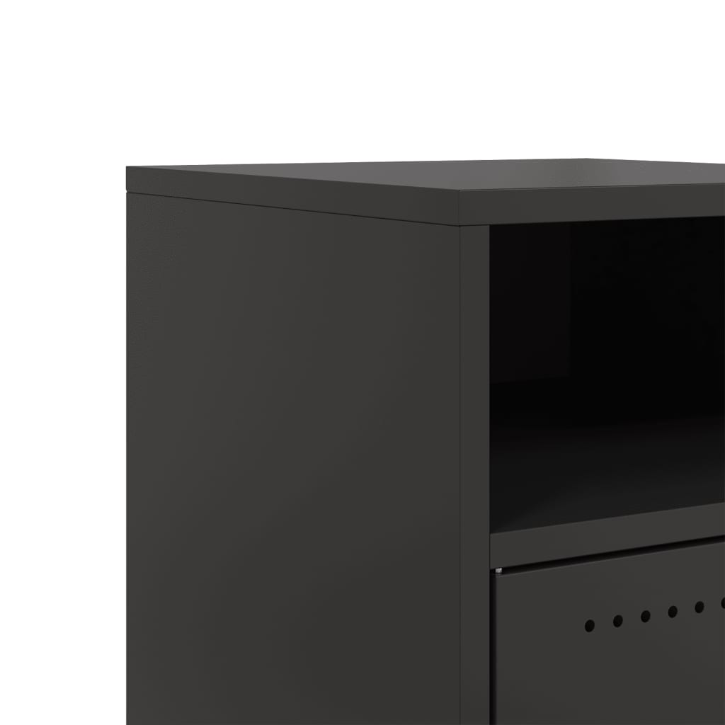 Mesas de cabeceira 2 pcs 36x39x59 cm aço preto