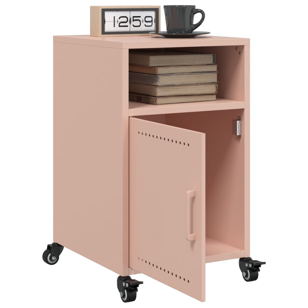 Bedside table 36x39x59 cm pink steel