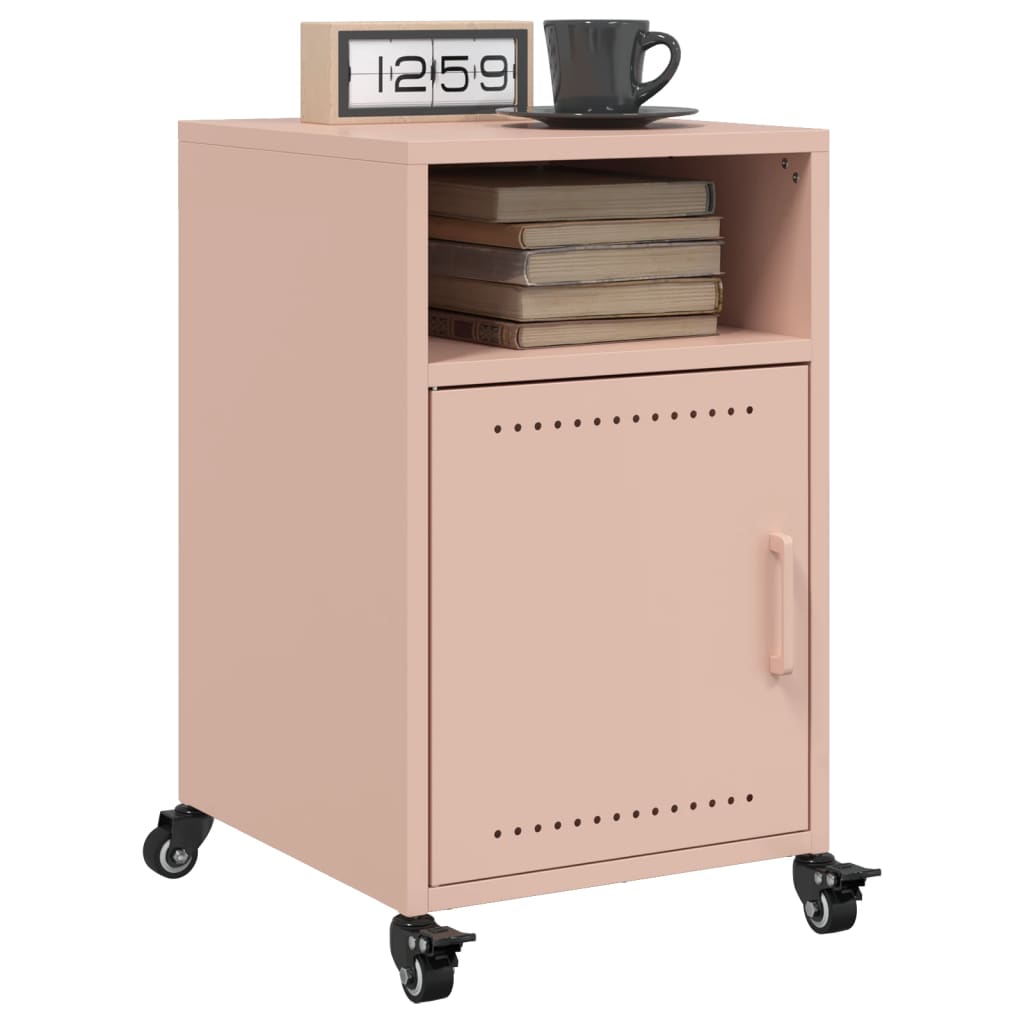 Bedside table 36x39x59 cm pink steel