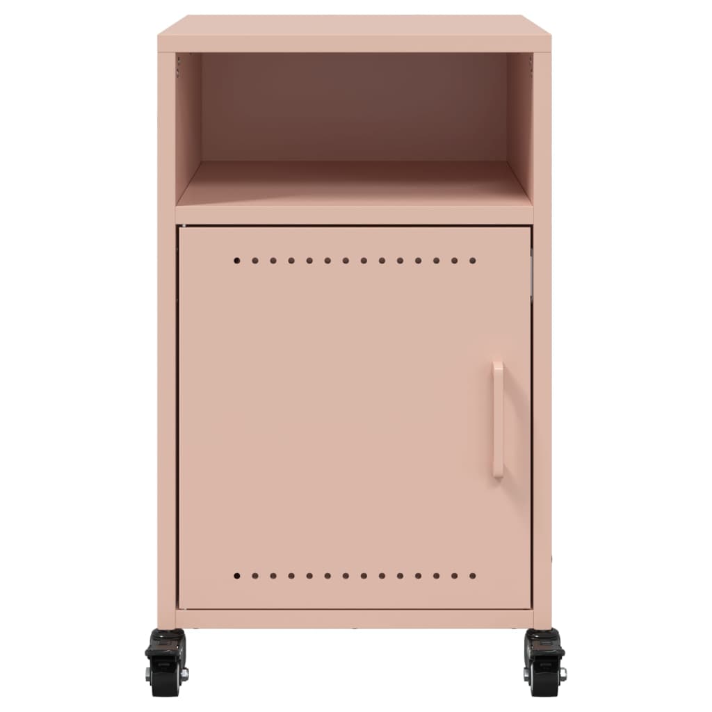Bedside table 36x39x59 cm pink steel