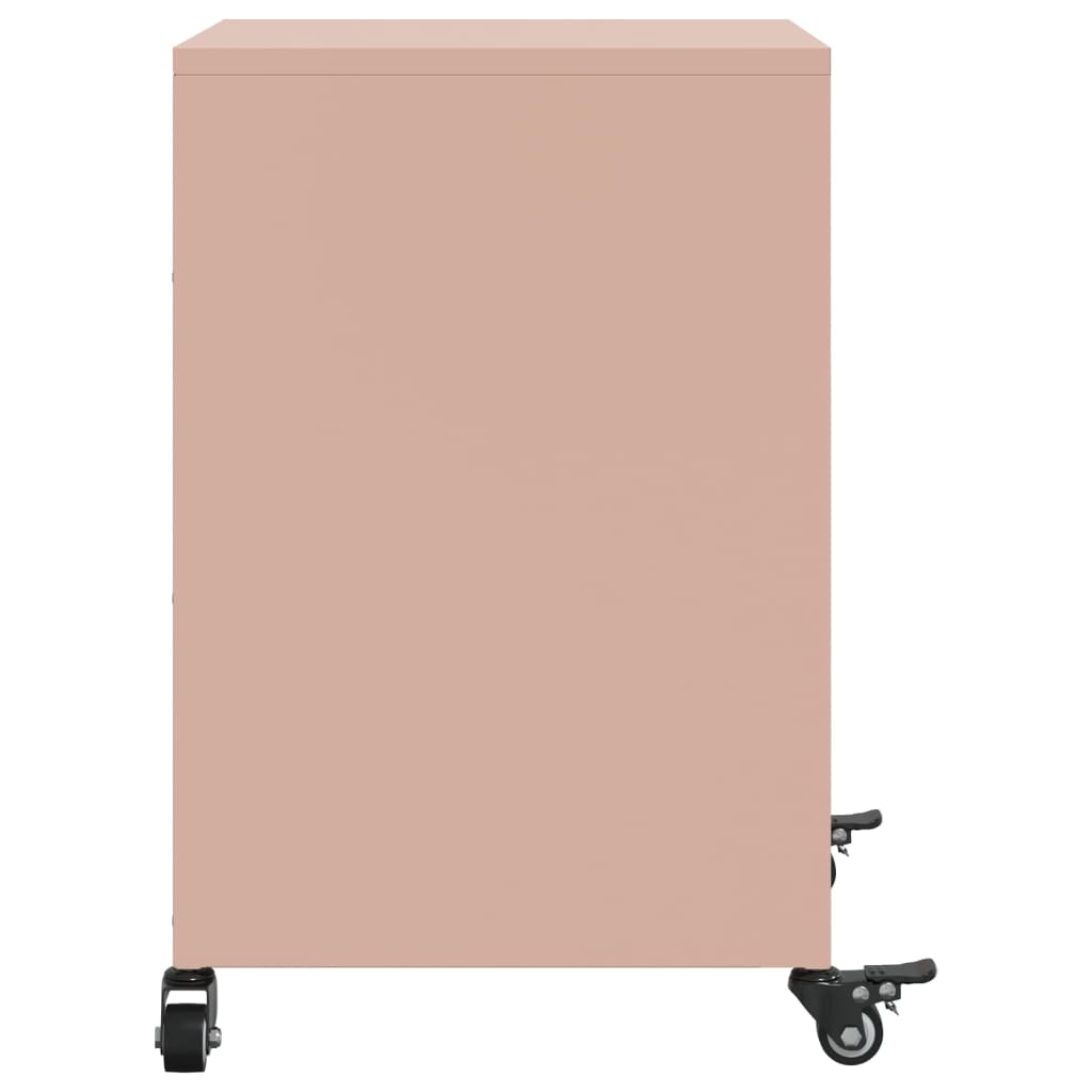 Bedside table 36x39x59 cm pink steel