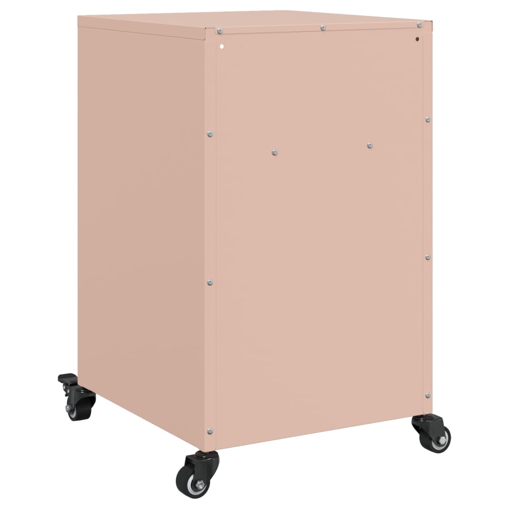 Bedside table 36x39x59 cm pink steel