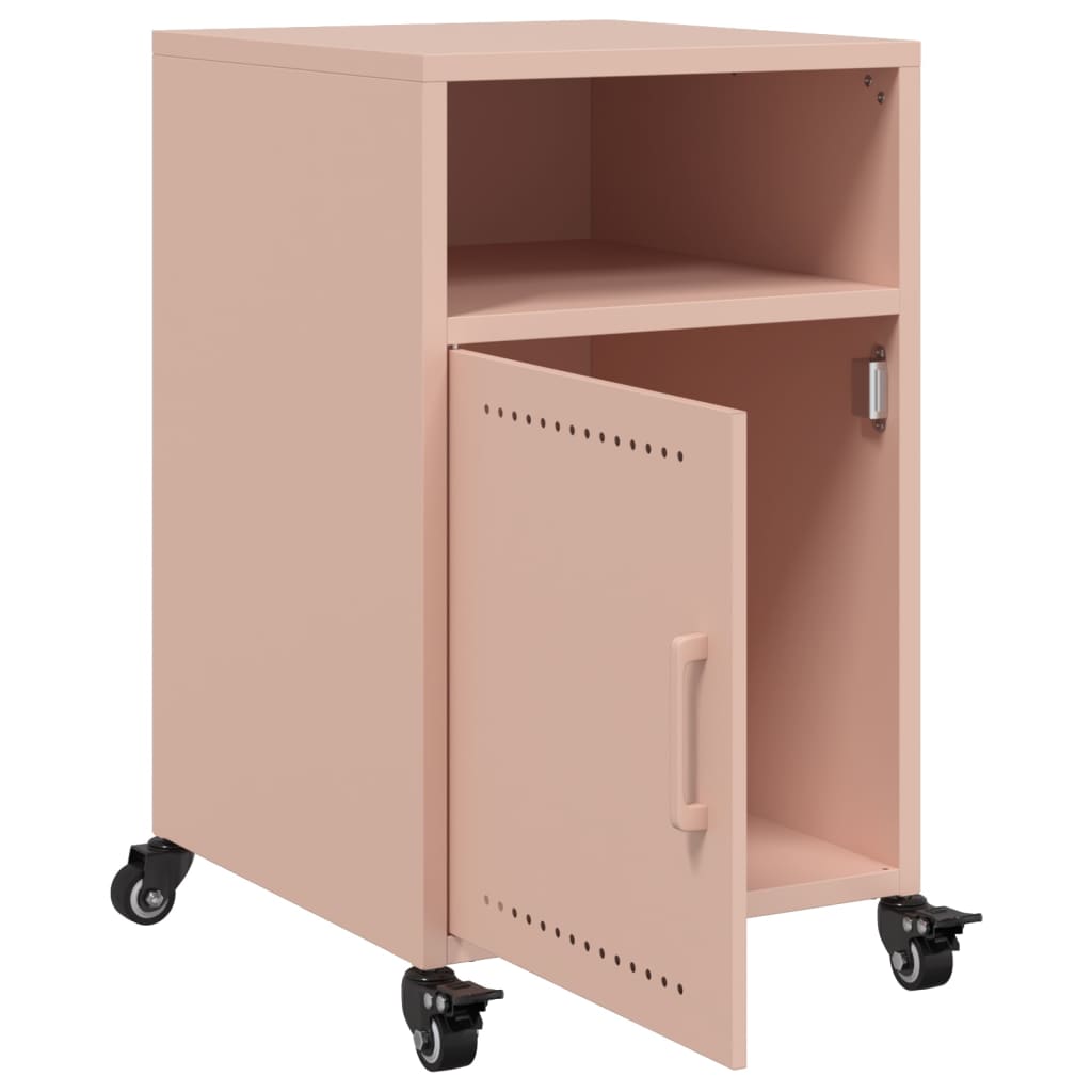 Bedside table 36x39x59 cm pink steel