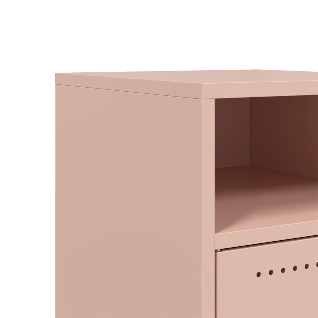 Bedside table 36x39x59 cm pink steel
