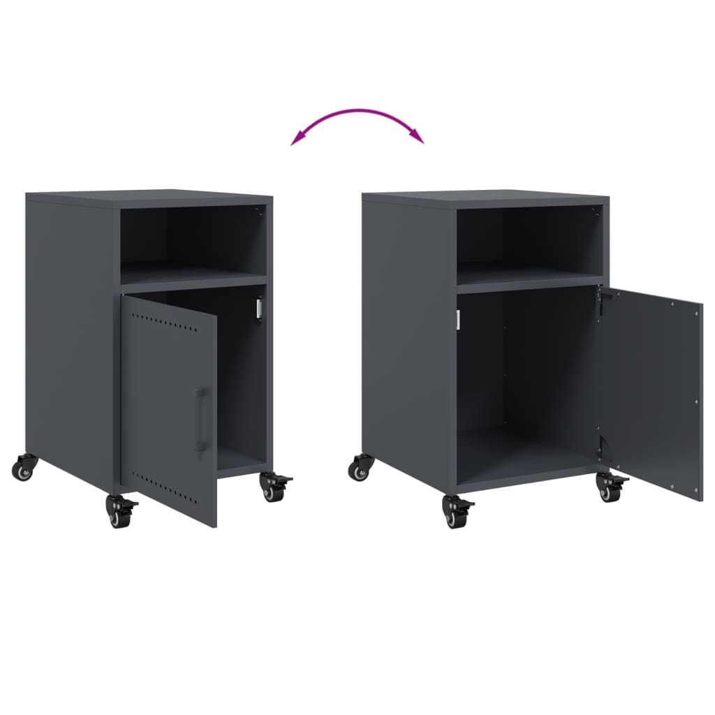 Mesas de cabeceira 2 pcs 36x39x59 cm aço antracite