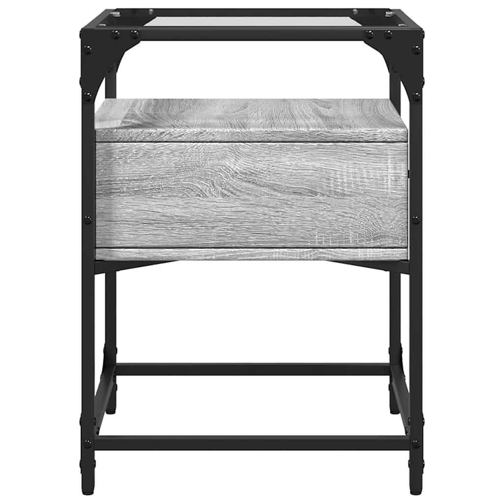 Mesa de cabeceira 40x40x55 cm derivados madeira cinzento sonoma