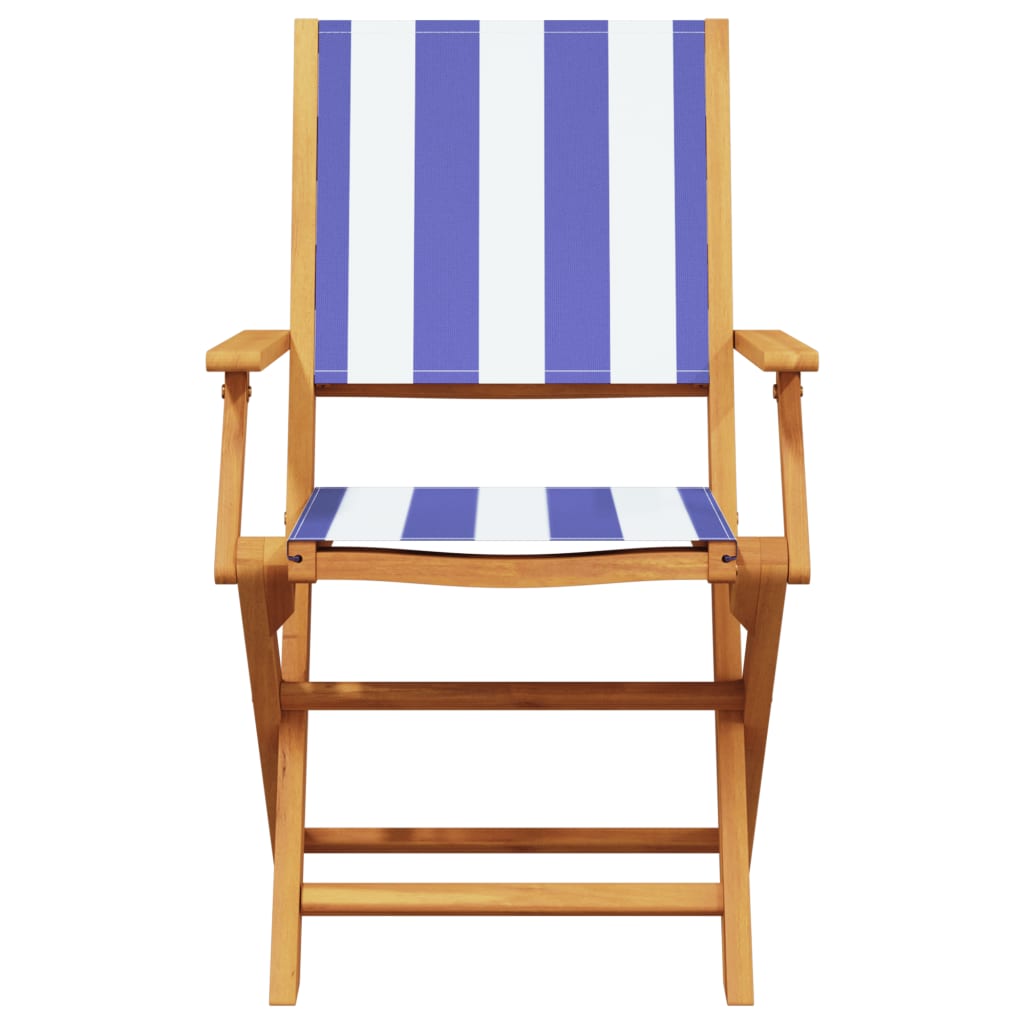 5pcs garden dining set fabric/solid wood blue and white