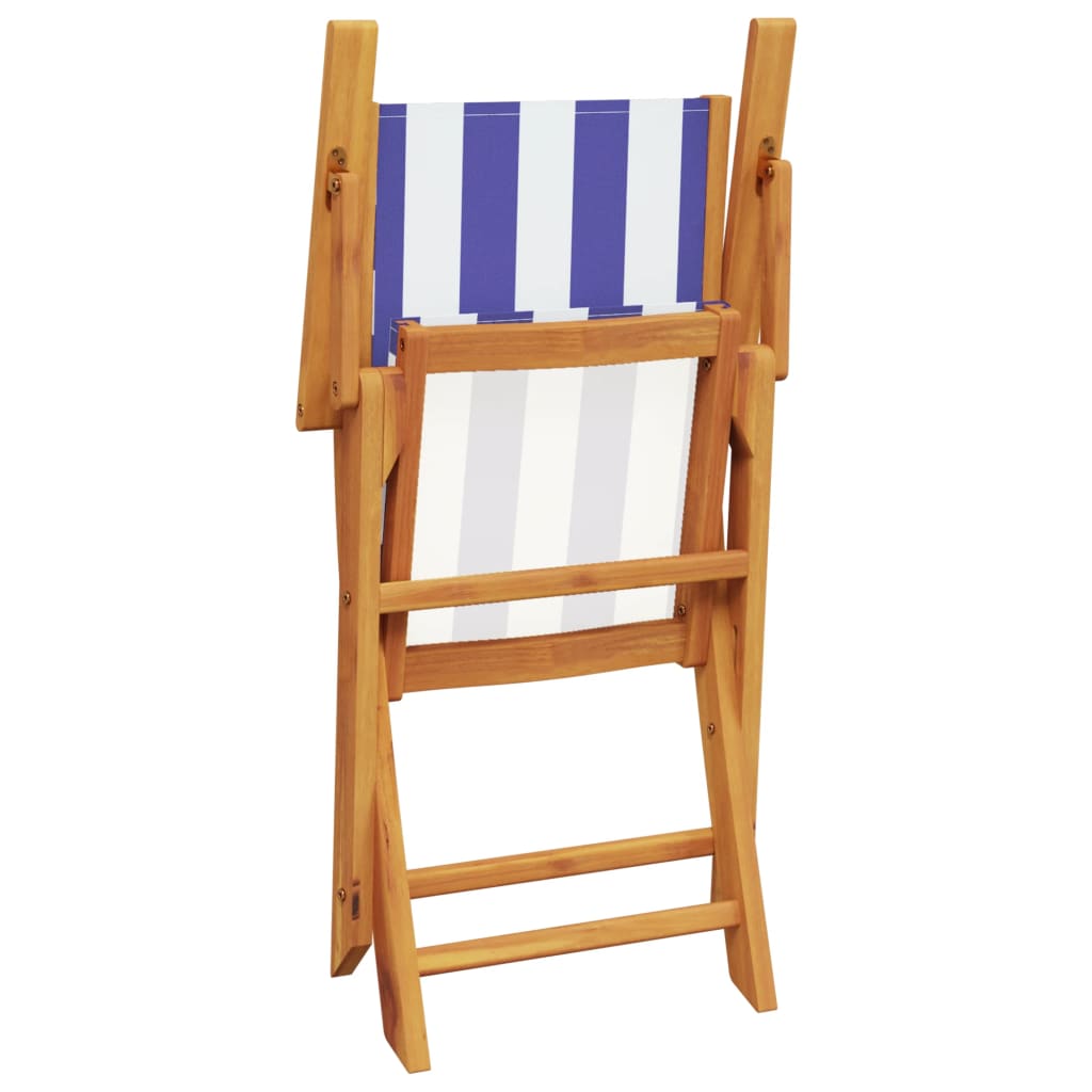 5pcs garden dining set fabric/solid wood blue and white