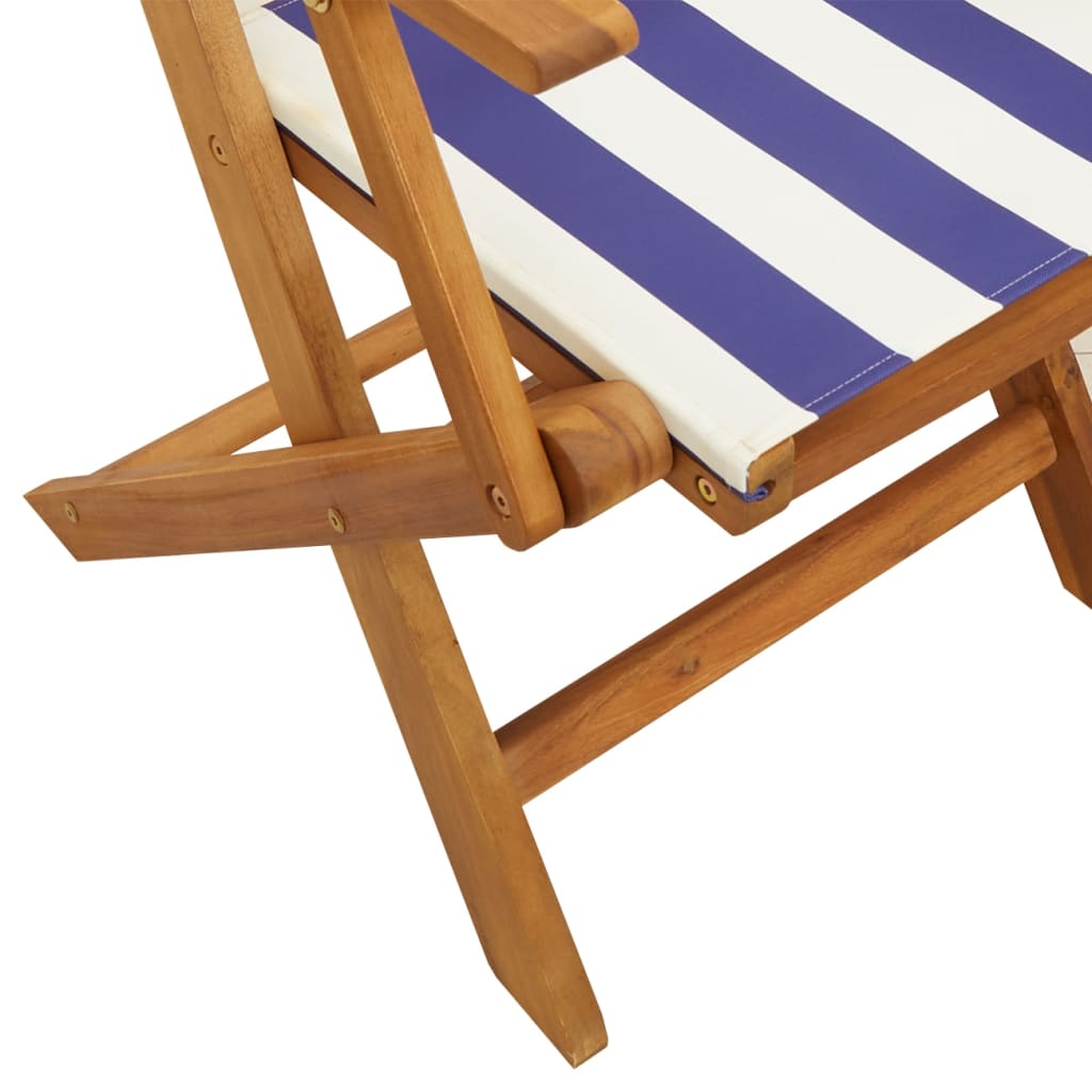 5pcs garden dining set fabric/solid wood blue and white