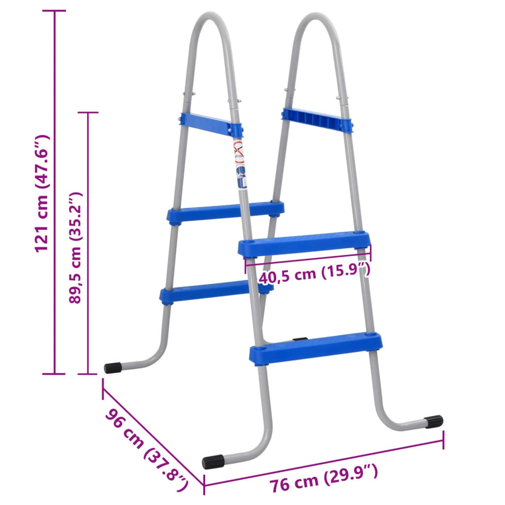 Pool ladder for above-ground pool 84 cm steel and plastic