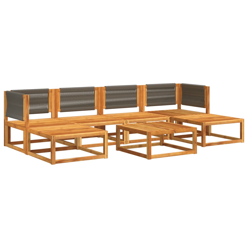 7 pcs garden sofa set with cushions solid acacia wood