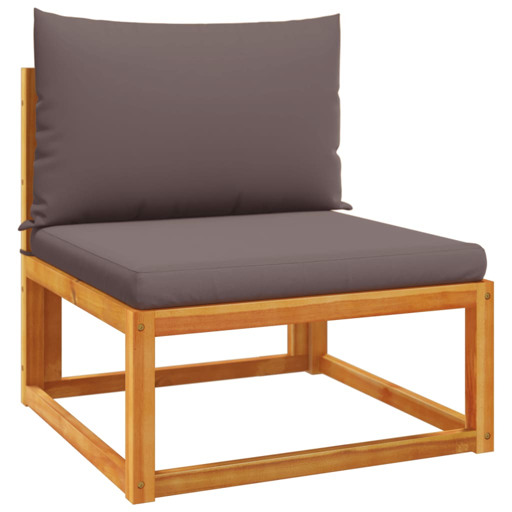 7 pcs garden sofa set with cushions solid acacia wood