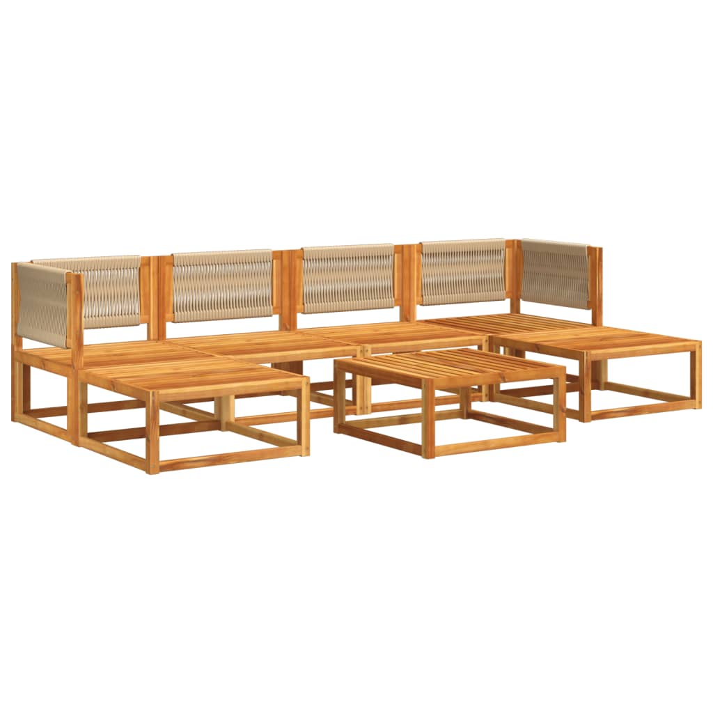 7 pcs garden sofa set with cushions solid acacia wood