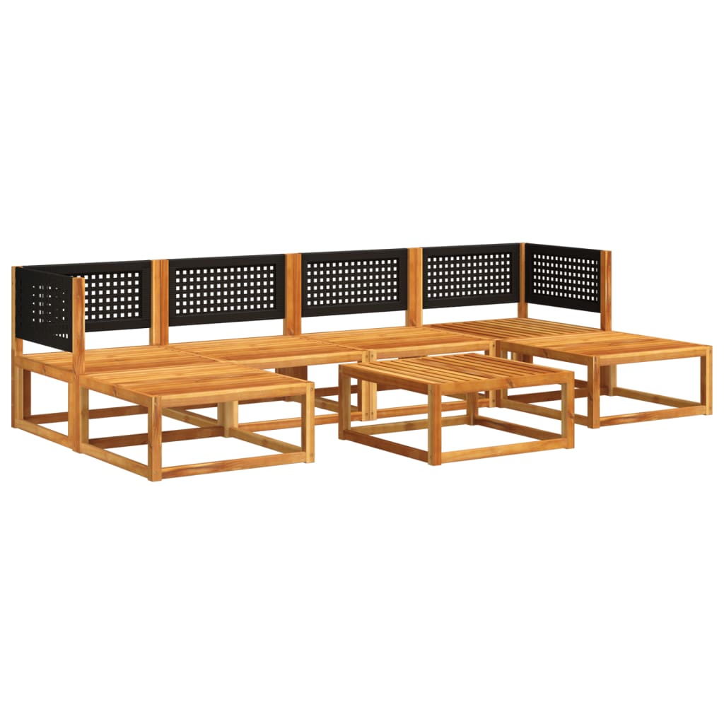 7 pcs garden sofa set with cushions solid acacia wood