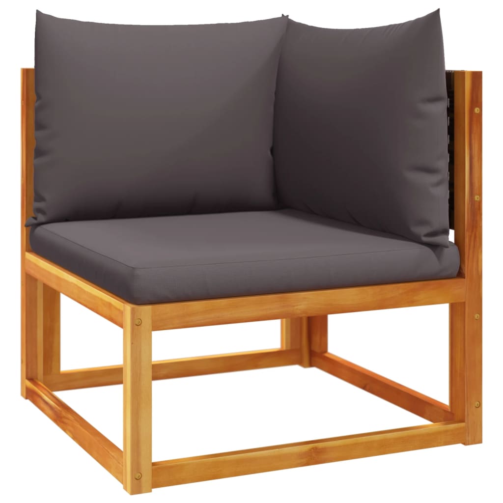 10 pcs conjunto de sofás de jardim com almofadões acácia maciça