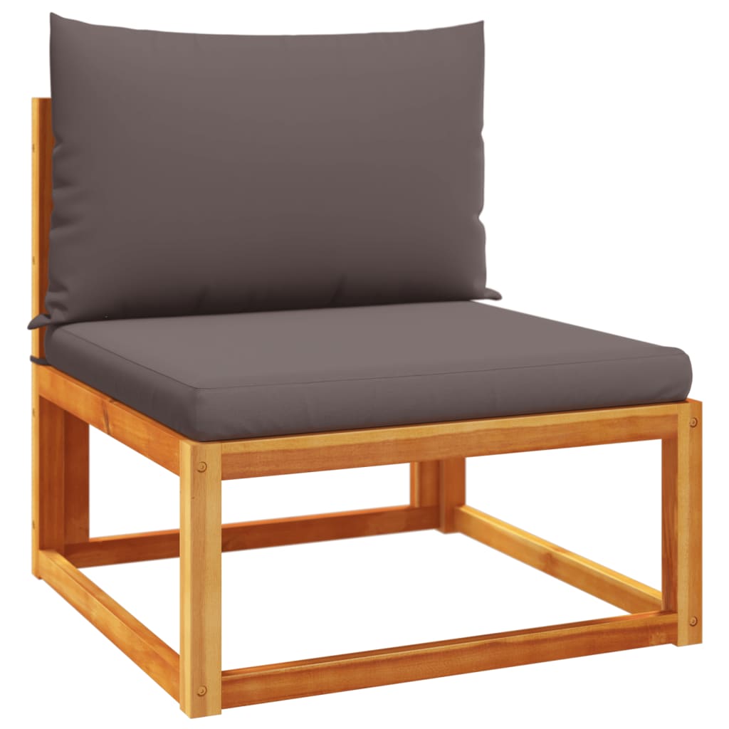 10 pcs conjunto de sofás de jardim com almofadões acácia maciça