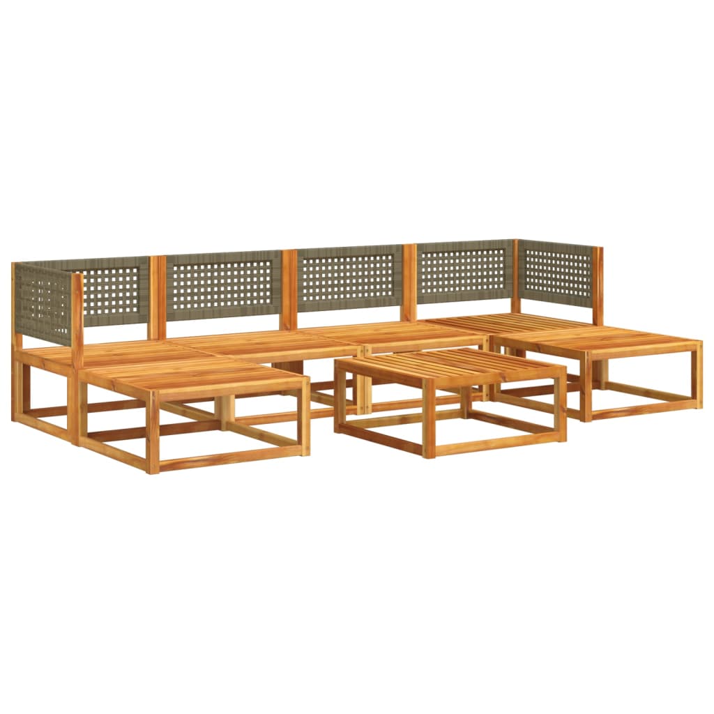 7 pcs garden sofa set with cushions solid acacia wood