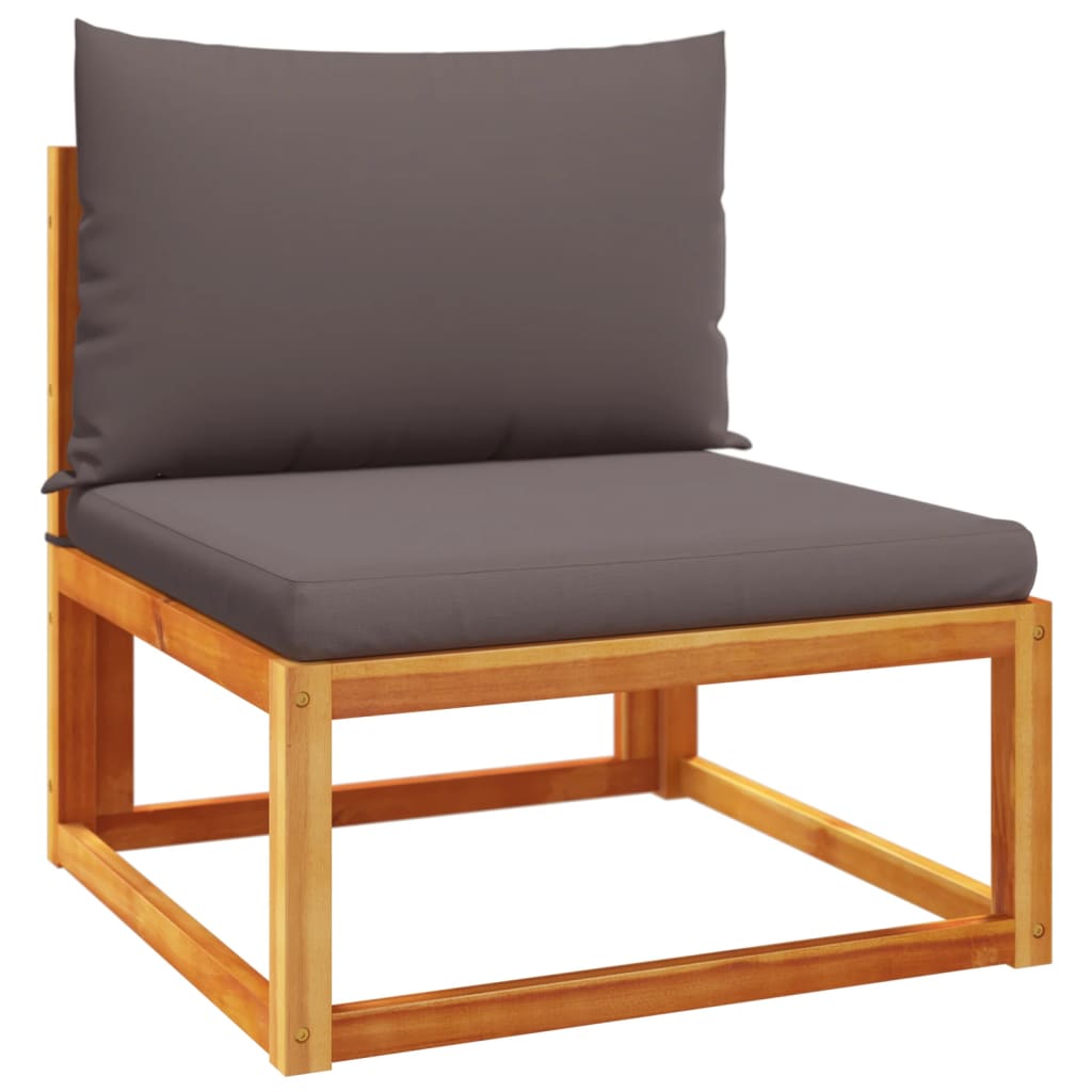 7 pcs garden sofa set with cushions solid acacia wood