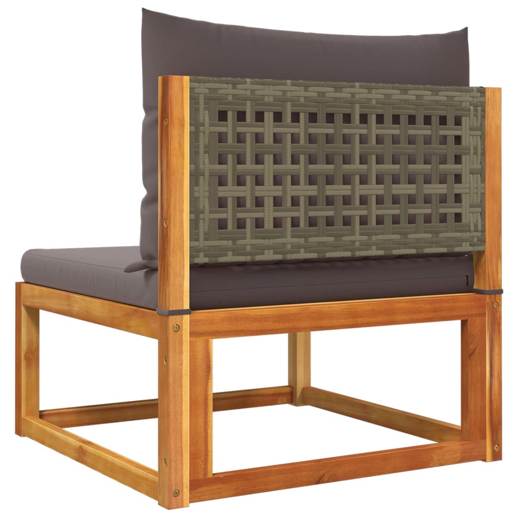 7 pcs garden sofa set with cushions solid acacia wood