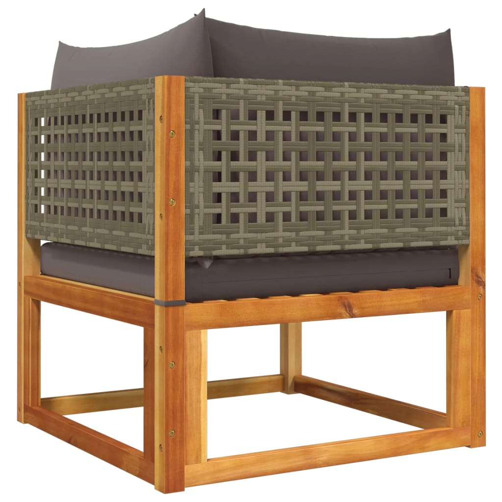 7 pcs garden sofa set with cushions solid acacia wood