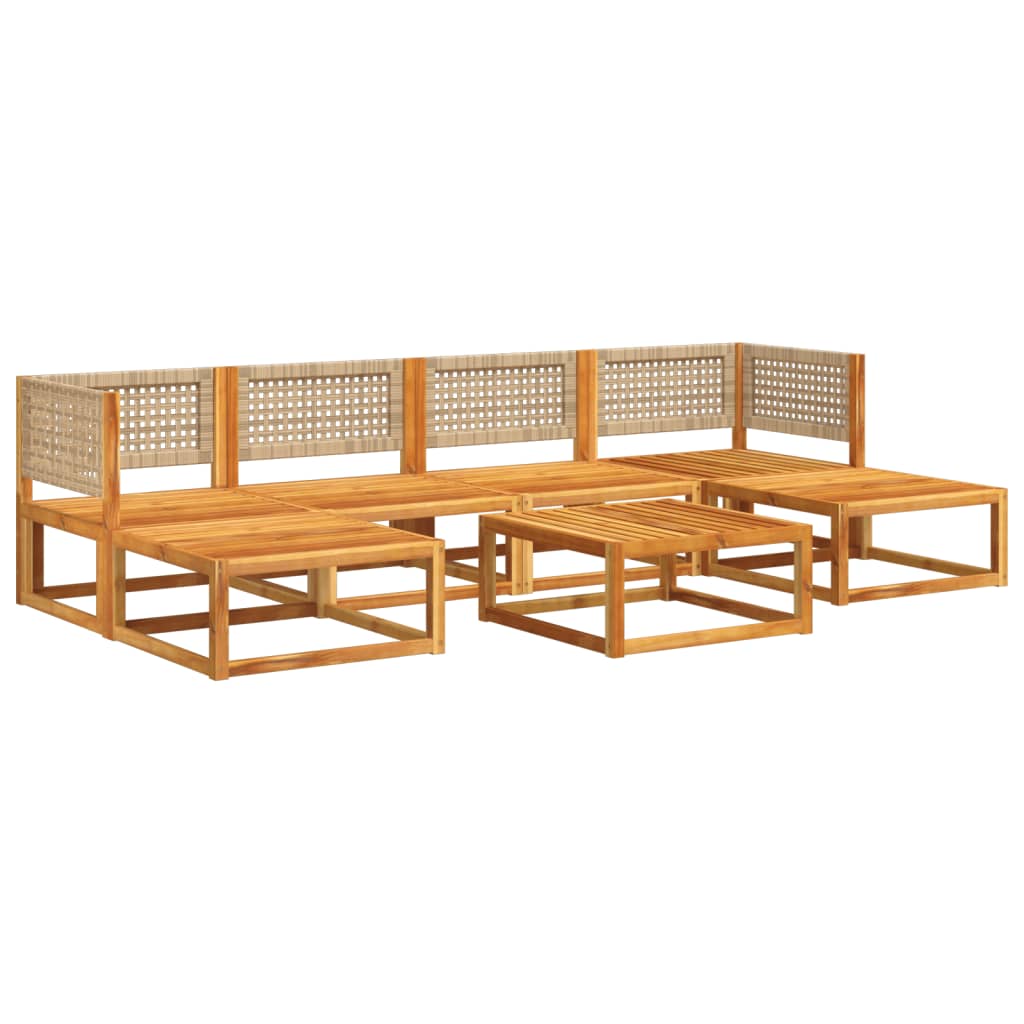 7 pcs garden sofa set with cushions solid acacia wood
