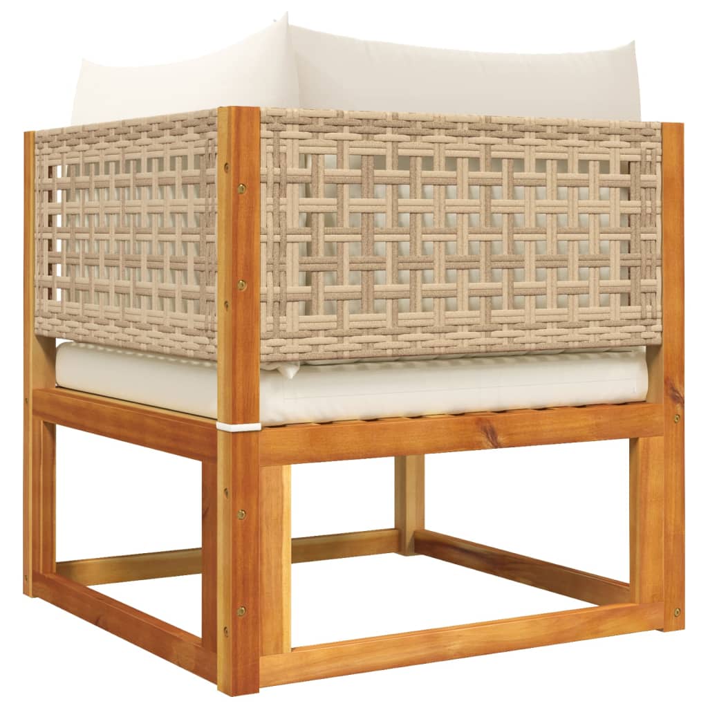 7 pcs garden sofa set with cushions solid acacia wood