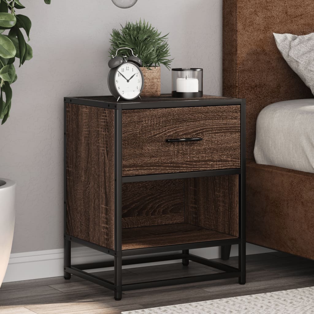 Bedside table 40x31x50 cm derived from brown oak wood