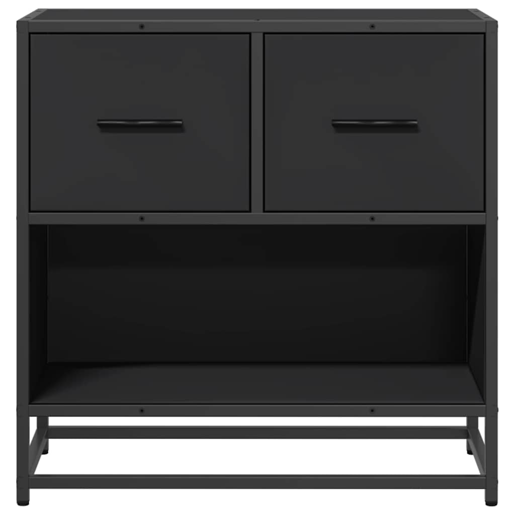 Mesa de cabeceira 60x31x60 cm madeira e metal preto