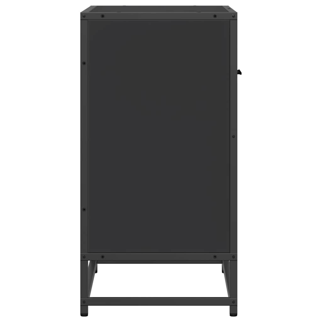 Mesa de cabeceira 60x31x60 cm madeira e metal preto
