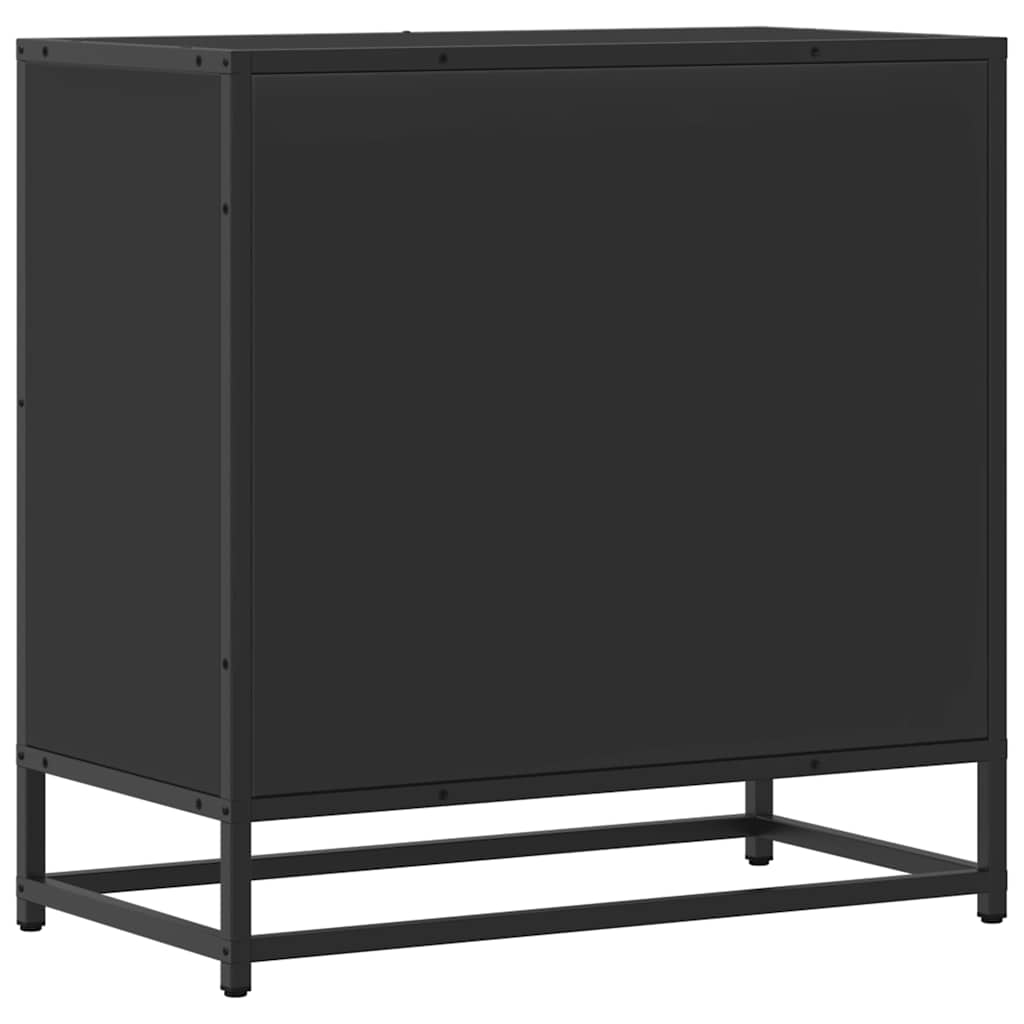 Mesa de cabeceira 60x31x60 cm madeira e metal preto