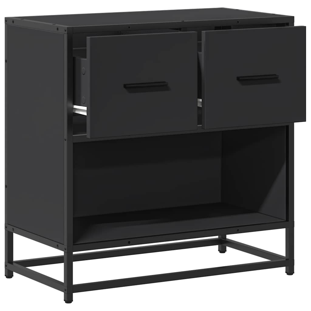 Mesa de cabeceira 60x31x60 cm madeira e metal preto