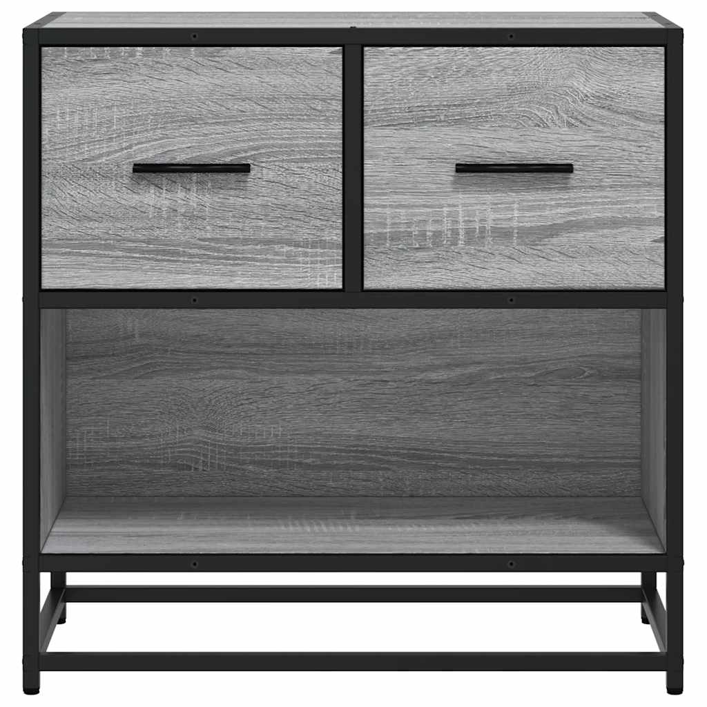 Mesa de cabeceira Sonoma 60x31x60 cm madeira e metal cinzento
