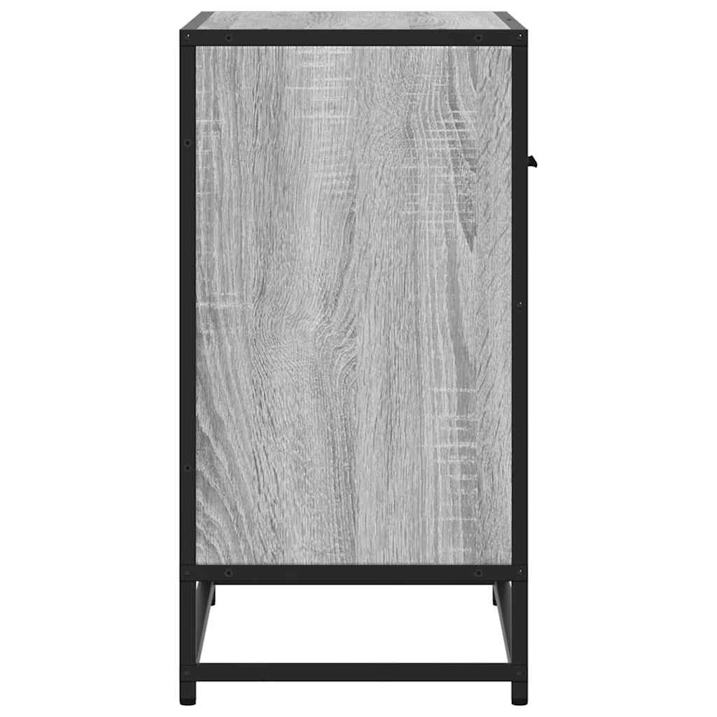 Mesa de cabeceira Sonoma 60x31x60 cm madeira e metal cinzento