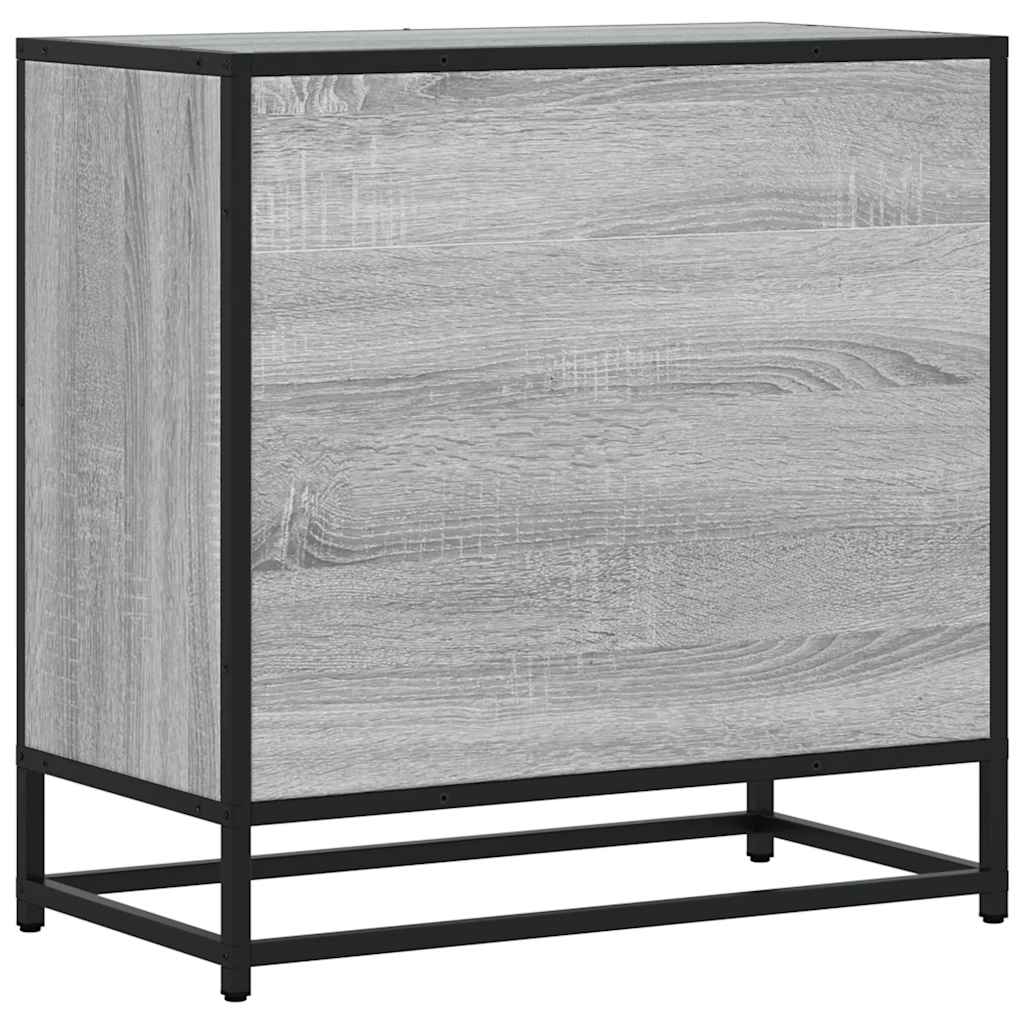 Mesa de cabeceira Sonoma 60x31x60 cm madeira e metal cinzento
