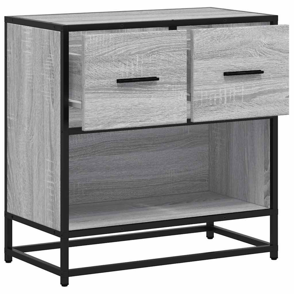 Mesa de cabeceira Sonoma 60x31x60 cm madeira e metal cinzento