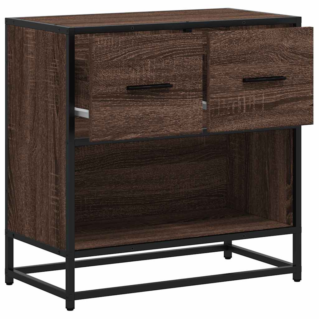 Mesa cabeceira carvalho castanho 60x31x60 cm madeira trabalhada