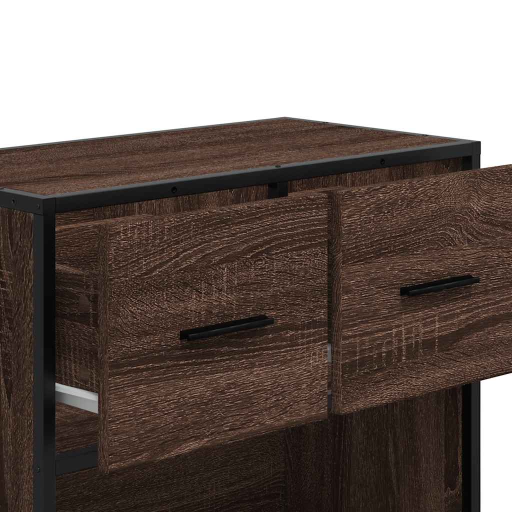 Mesa cabeceira carvalho castanho 60x31x60 cm madeira trabalhada