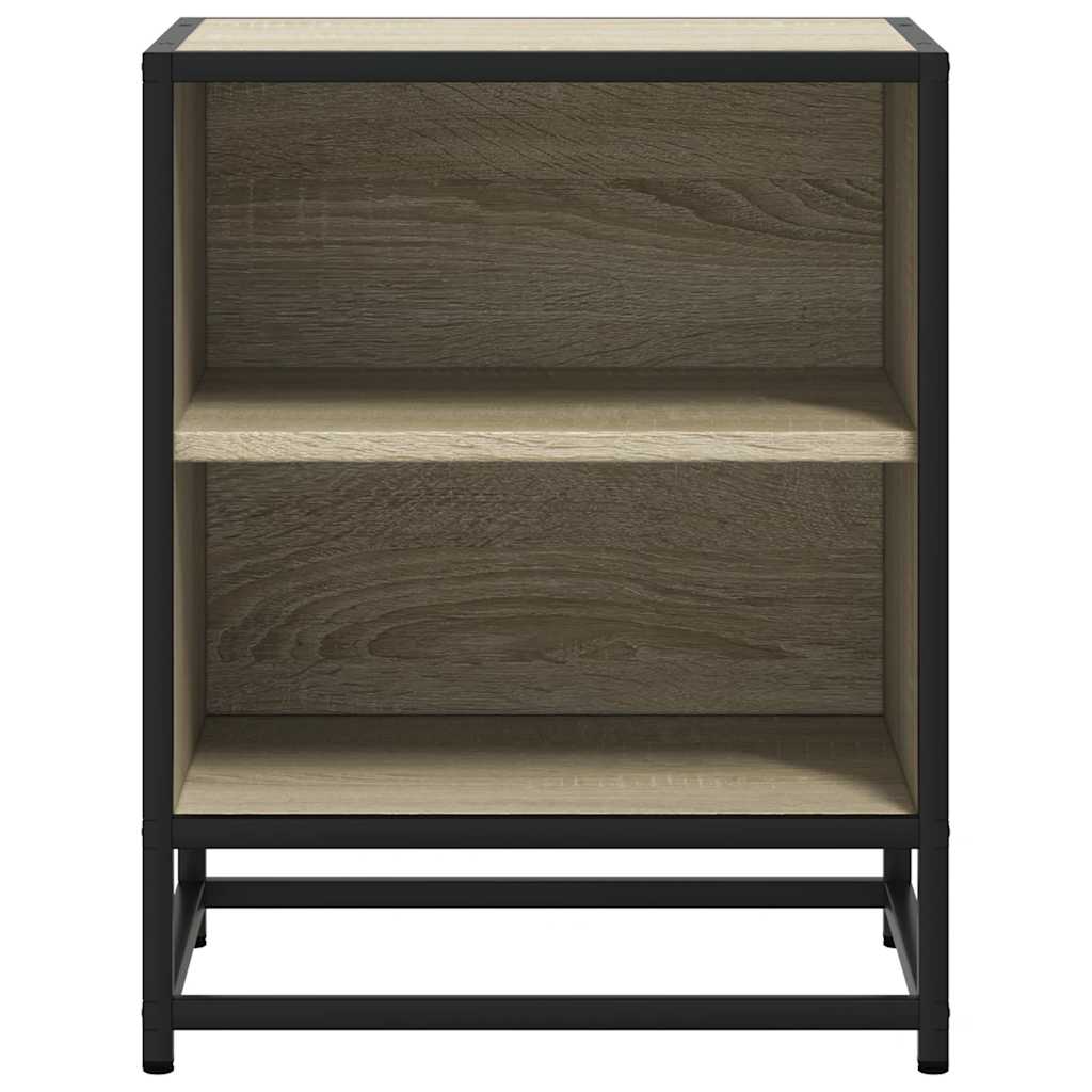 Mesa de cabeceira sonoma carvalho 40x31x50 cm madeira e metal