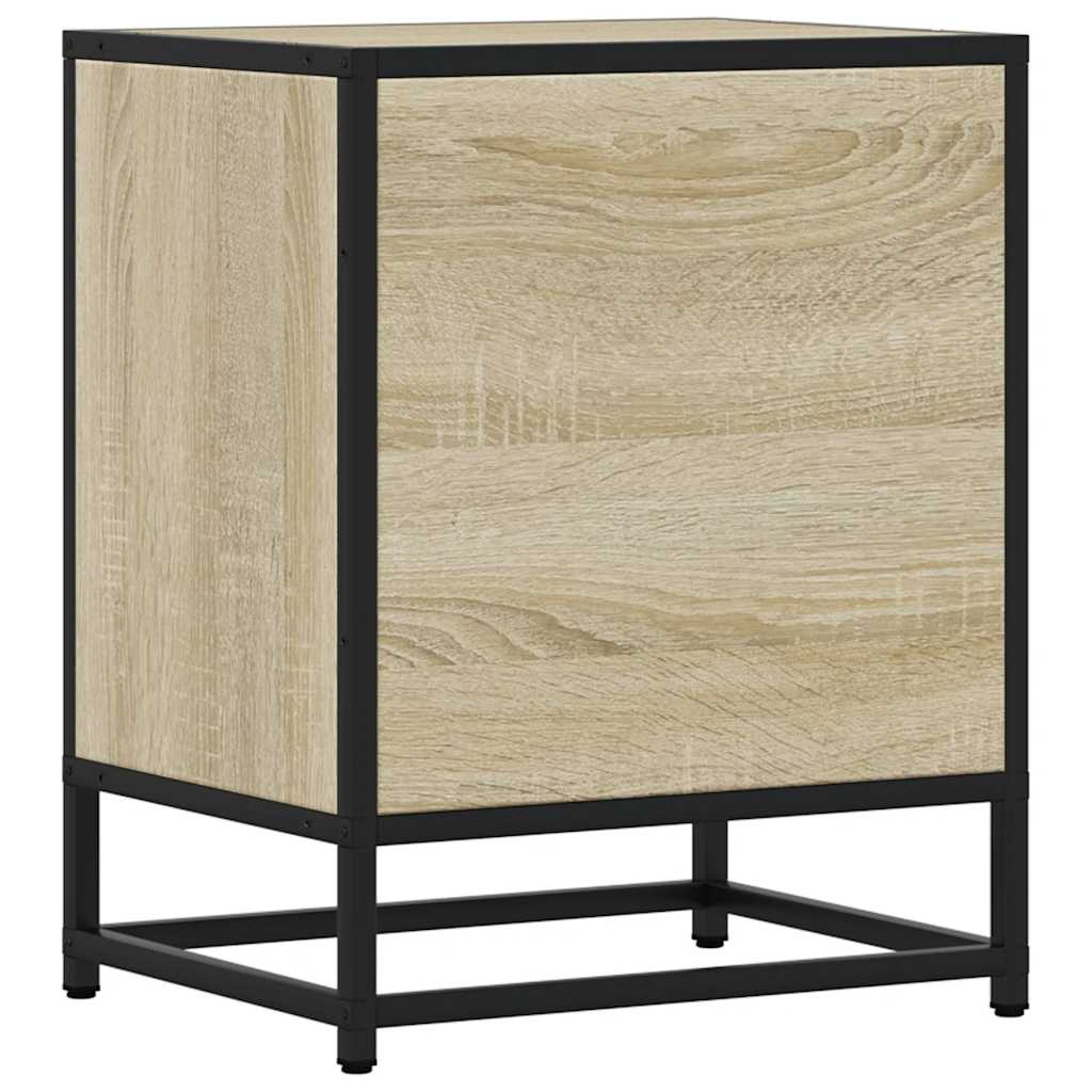 Mesa de cabeceira sonoma carvalho 40x31x50 cm madeira e metal