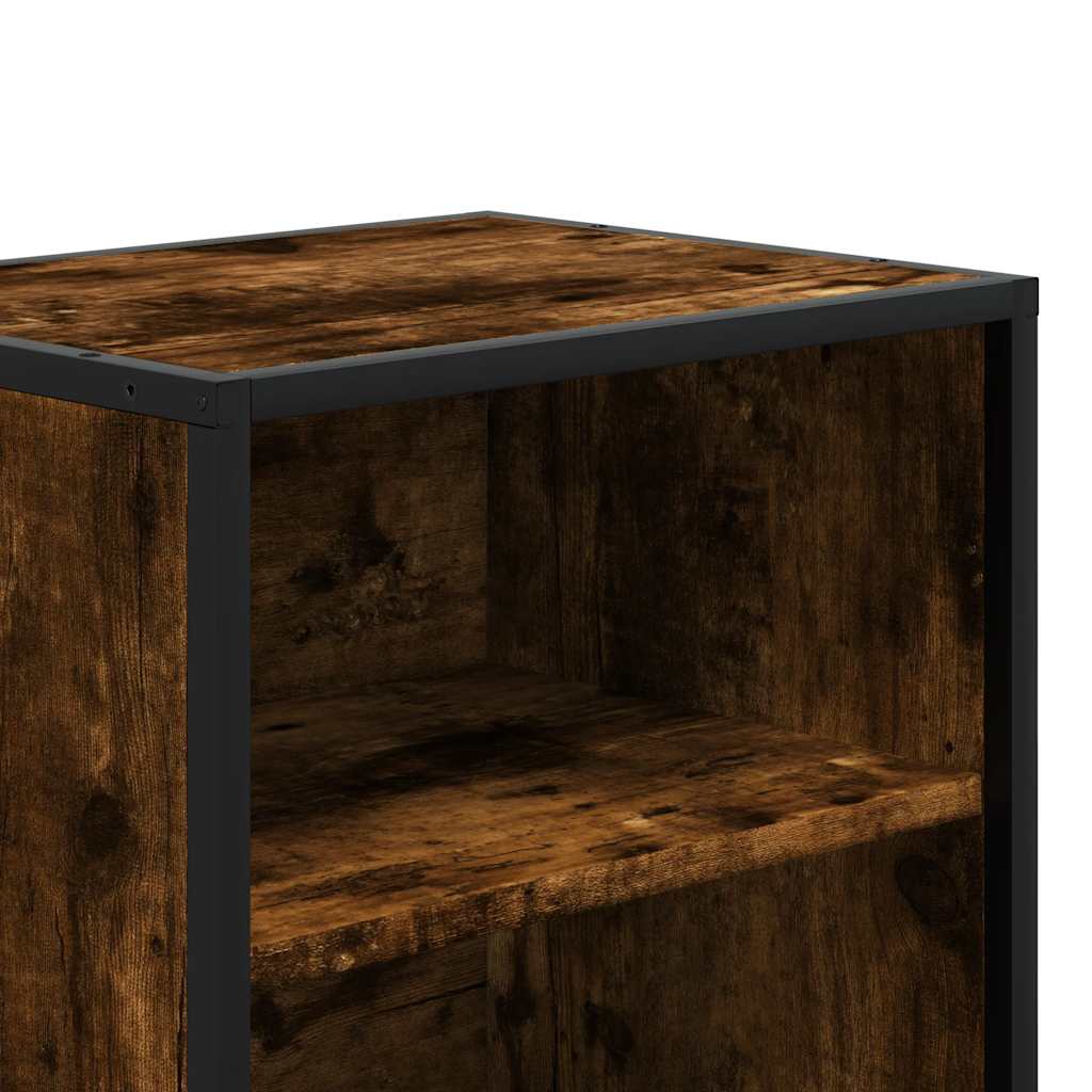 Mesa de cabeceira em carvalho fumado 40x31x50cm madeira e metal