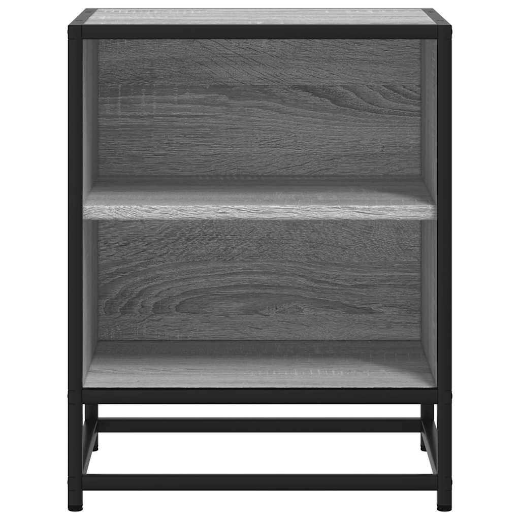 Mesa de cabeceira sonoma 40x31x50 cm madeira e metal cinzento
