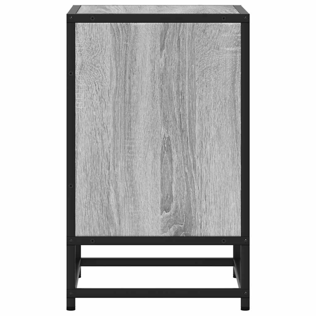 Mesa de cabeceira sonoma 40x31x50 cm madeira e metal cinzento