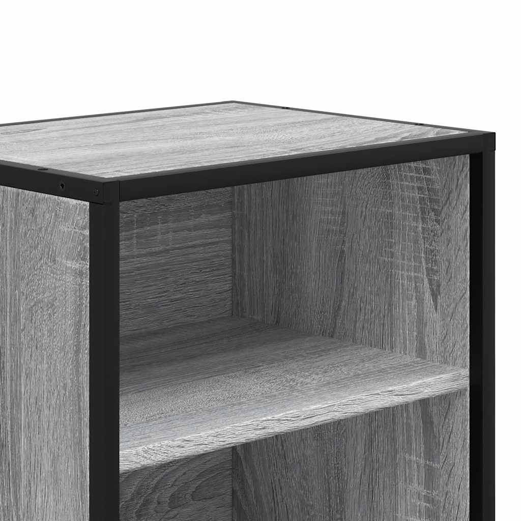 Mesa de cabeceira sonoma 40x31x50 cm madeira e metal cinzento