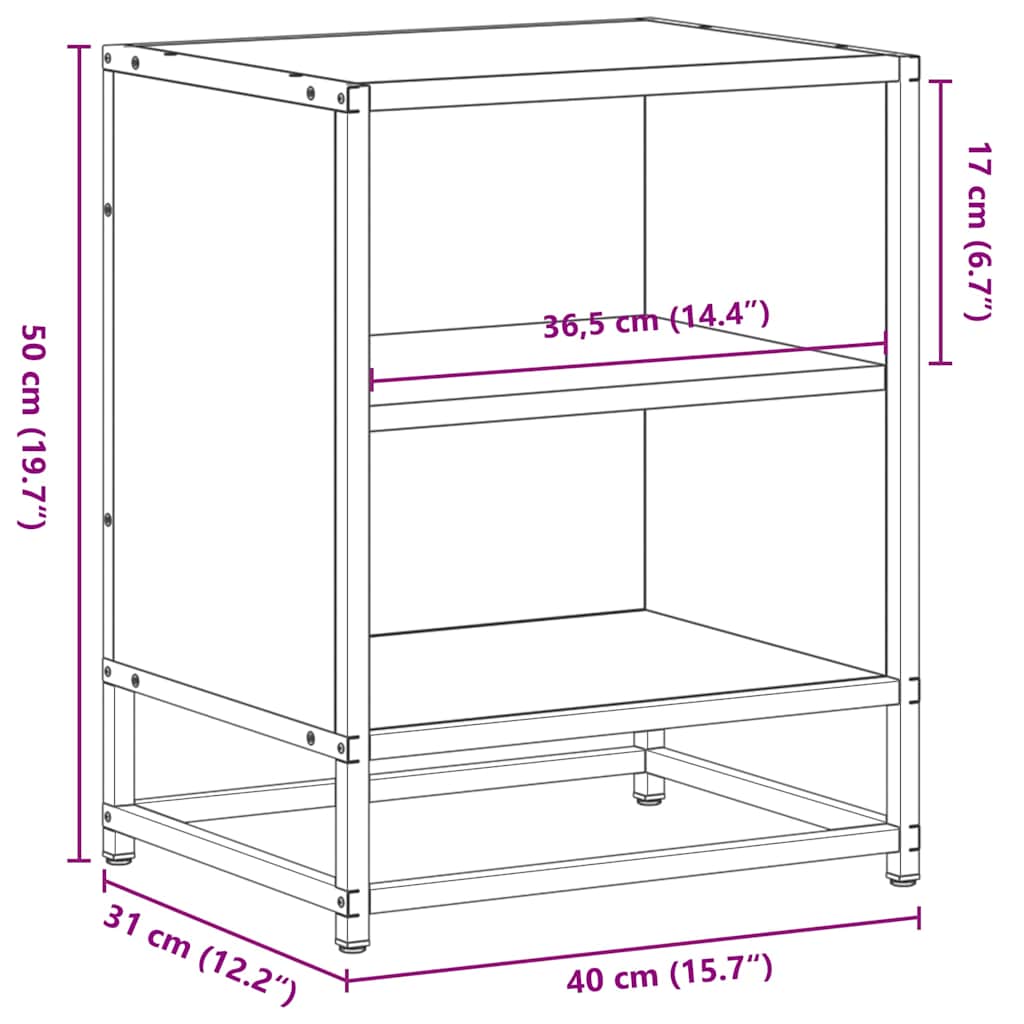 Mesas de cabeceira 2 pcs sonoma cinzento 40x31x50 cm madeira