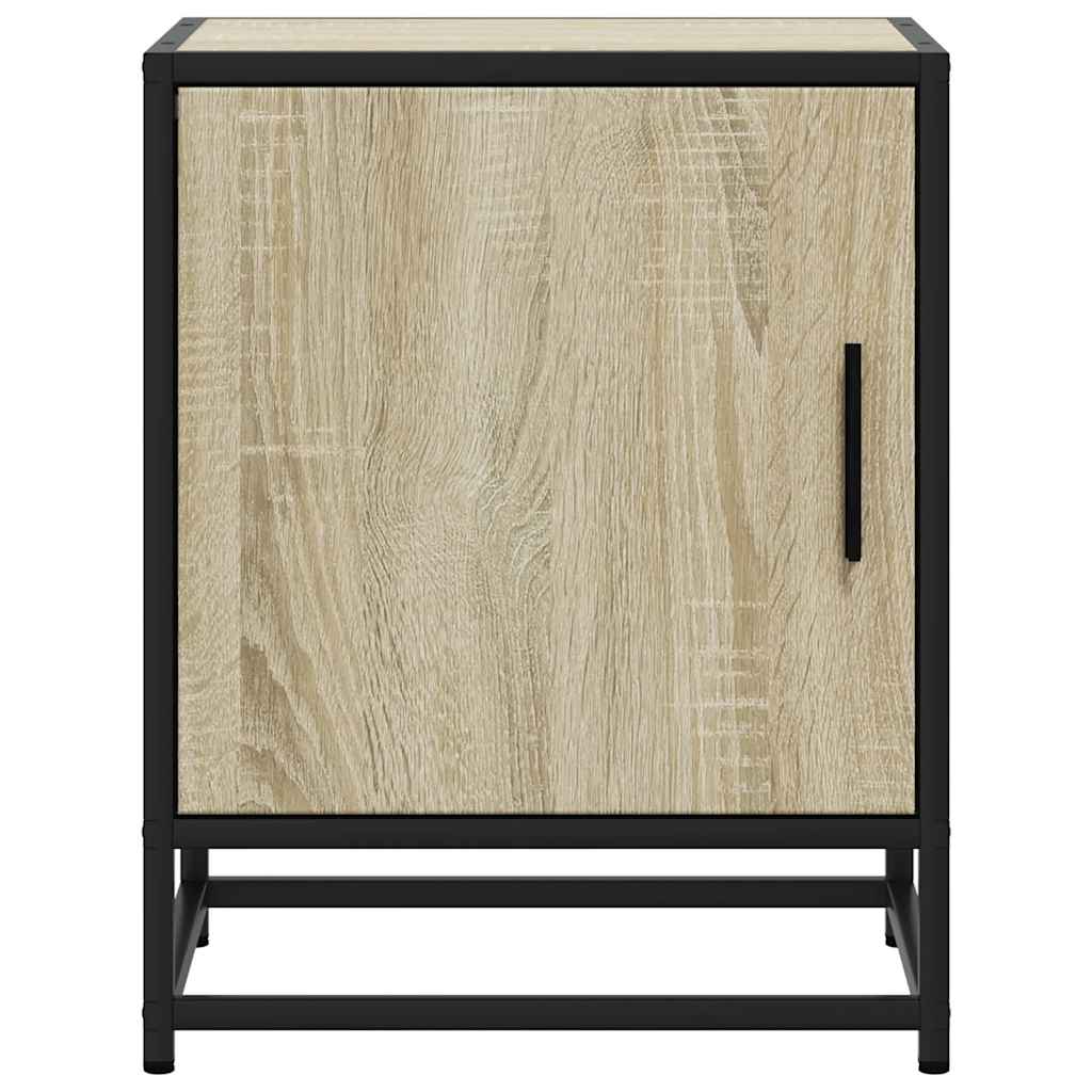 Mesa de cabeceira sonoma carvalho 40x31x50 cm madeira e metal